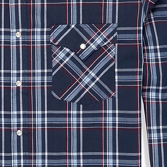 Ely Cattleman Plaid Mens Long Sleeve Western Shirt