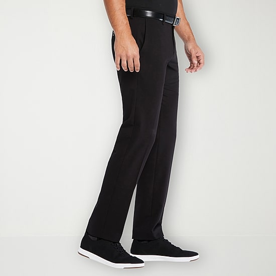 Savane Stretch Twill Mens Slim Fit Dress Flat Front Pant