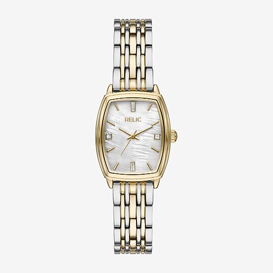 Relic By Fossil Womens Two Tone Bracelet Watch Zr34659