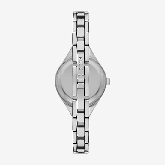 Relic By Fossil Womens Silver Tone Bracelet Watch Zr34662