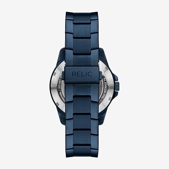 Relic By Fossil Mens Automatic Blue Stainless Steel Bracelet Watch Zr16032
