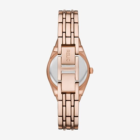 Relic By Fossil Womens Rose Goldtone Bracelet Watch Zr12671