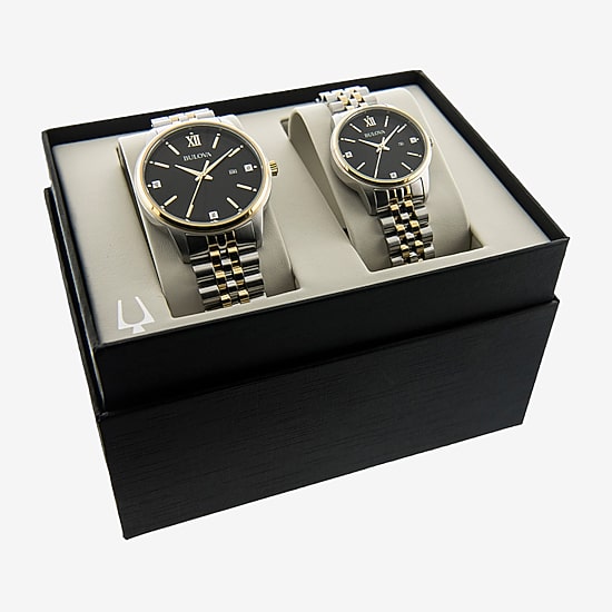 y*i様 Longines & Bulova メンズ腕時計 2本セット Bulova His and Hers Adult Two Tone Stainless Steel 2-pc. Watch