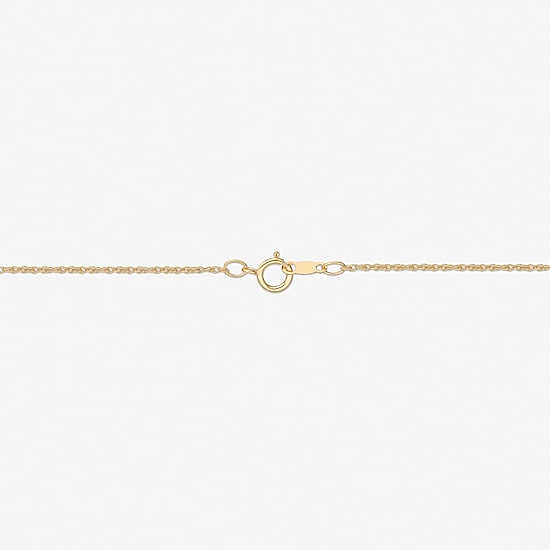Womens 1/10 CT. T.W. Lab Created Blue Sapphire 10K Gold Cross 18 Inch Pendant Necklace