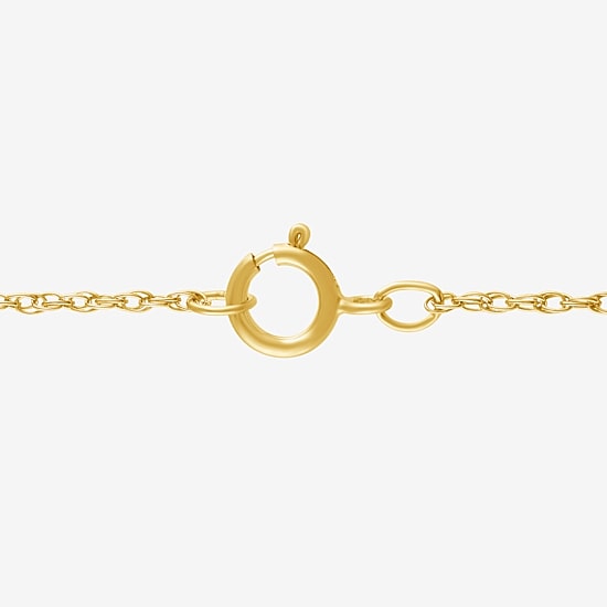 Womens Gemstone 10K Gold 4MM Round Pendant Necklace