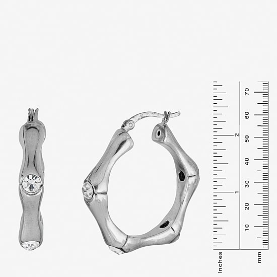 Womens Sterling Silver 30mm Hoop Earrings