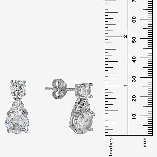 DiamonArt® 3 3/4 CT. T.W. White Cubic Zirconia Sterling Silver Drop Earrings