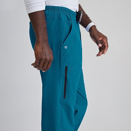 Barco One 0217 Amplify 7-Pocket Zip-Fly Mens Short Tag Free Stretch Fabric Moisture Wicking Scrub Pant