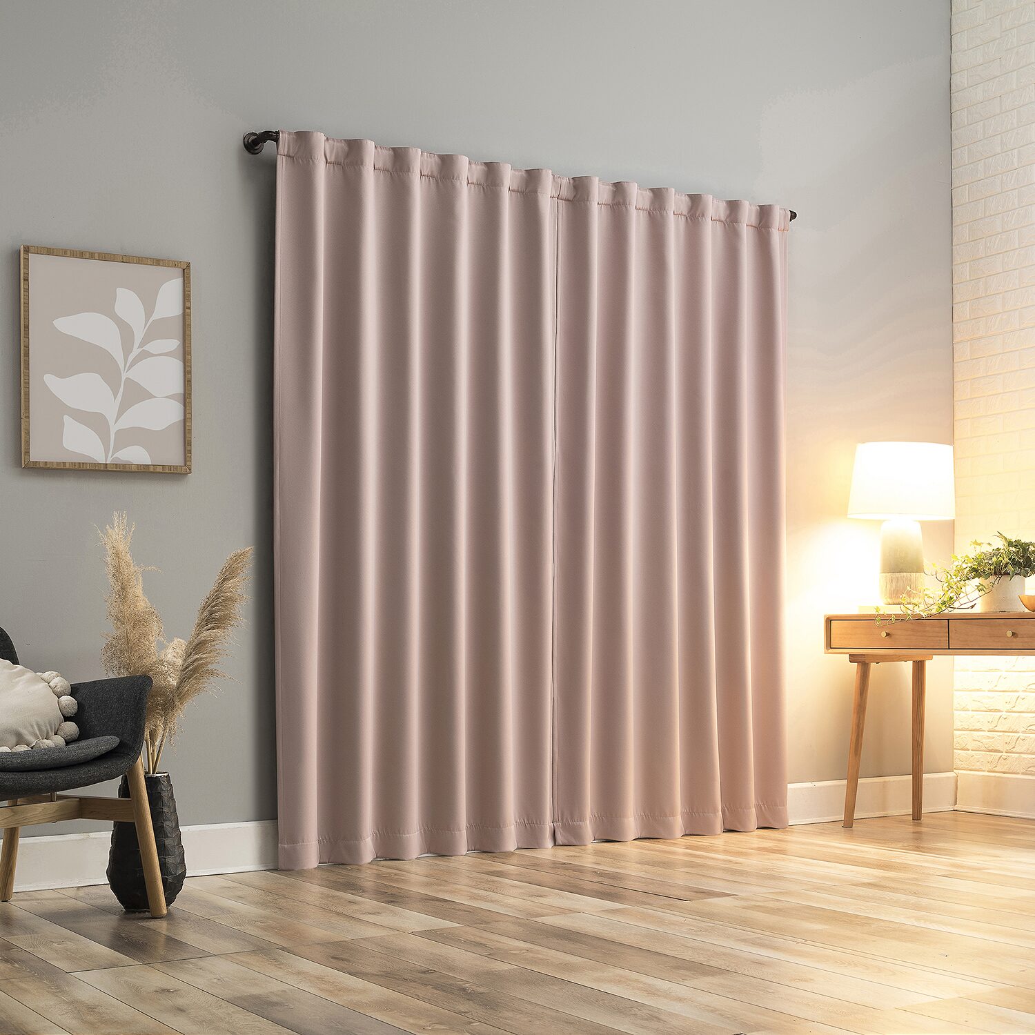 Sun Zero Aria Magnetic Closure Back Tab 100% Blackout Set of 2 Curtain Panel