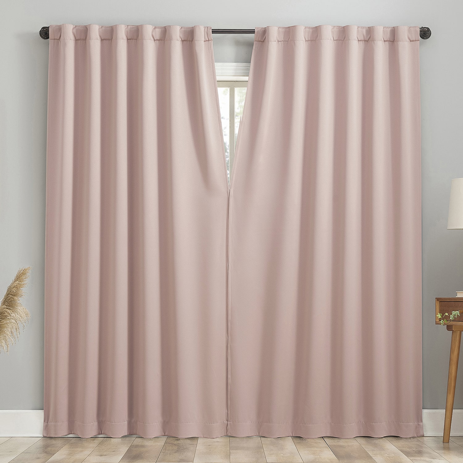 Sun Zero Aria Magnetic Closure Back Tab 100% Blackout Set of 2 Curtain Panel