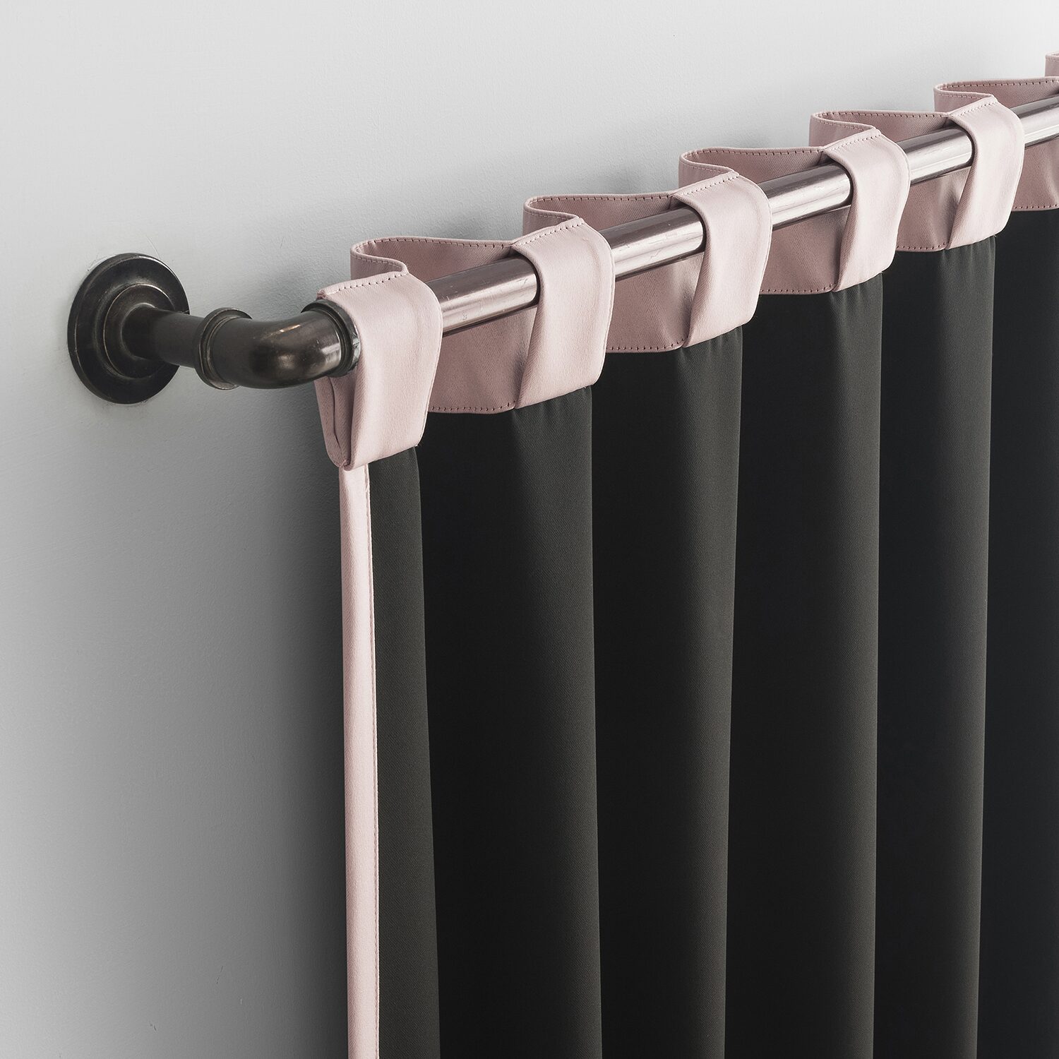 Sun Zero Aria Magnetic Closure Back Tab 100% Blackout Set of 2 Curtain Panel