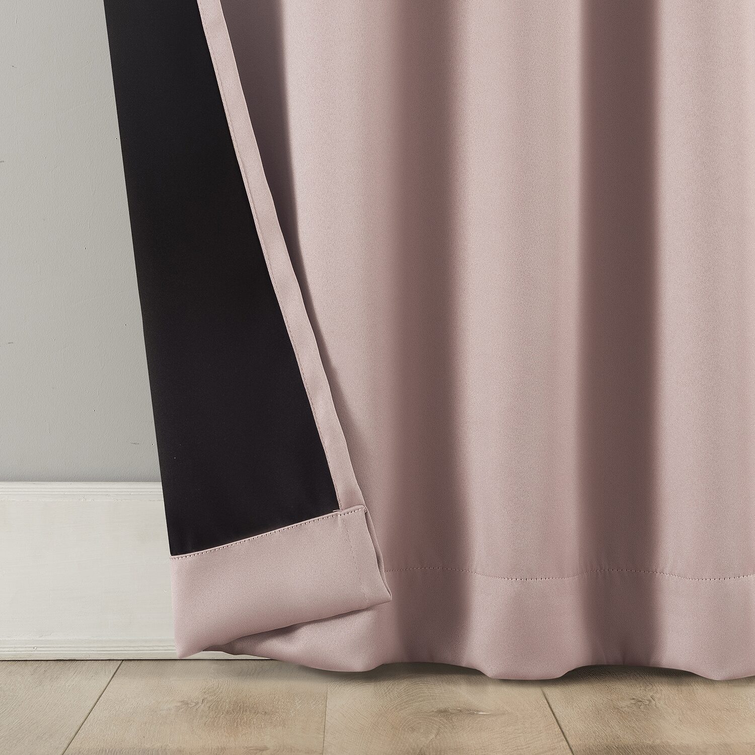 Sun Zero Aria Magnetic Closure Back Tab 100% Blackout Set of 2 Curtain Panel