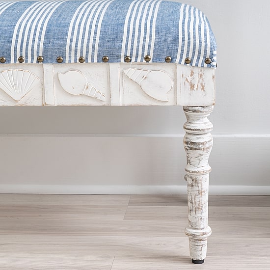 Slayton Upholstered Wood Seashell Bench