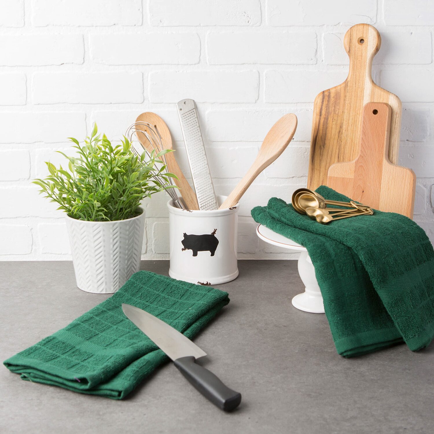 Design Imports Windowpane 4-pc. Terry Dish Cloth Set