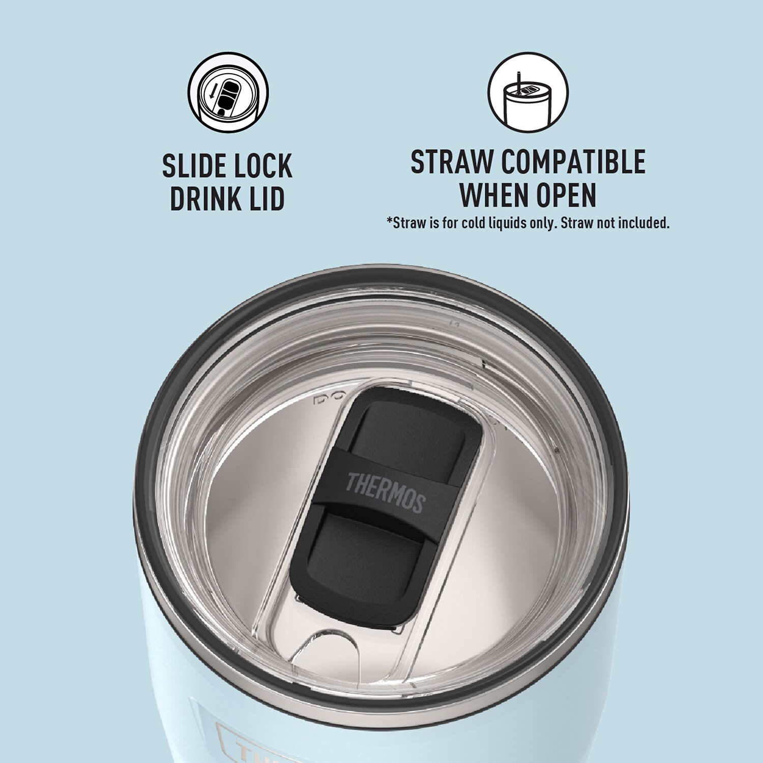 Thermos Stainless Steel Cold Cup with Side Lock Water Bottle