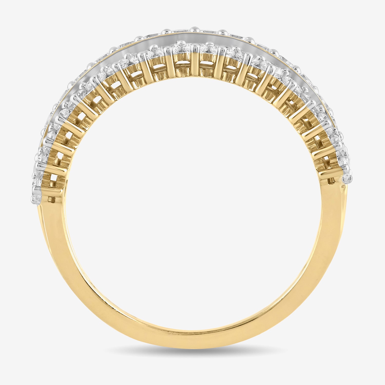 (H / I1-I2) Womens 1 CT. T.W. Lab Grown White Diamond 14K Gold Over Silver Cocktail Ring