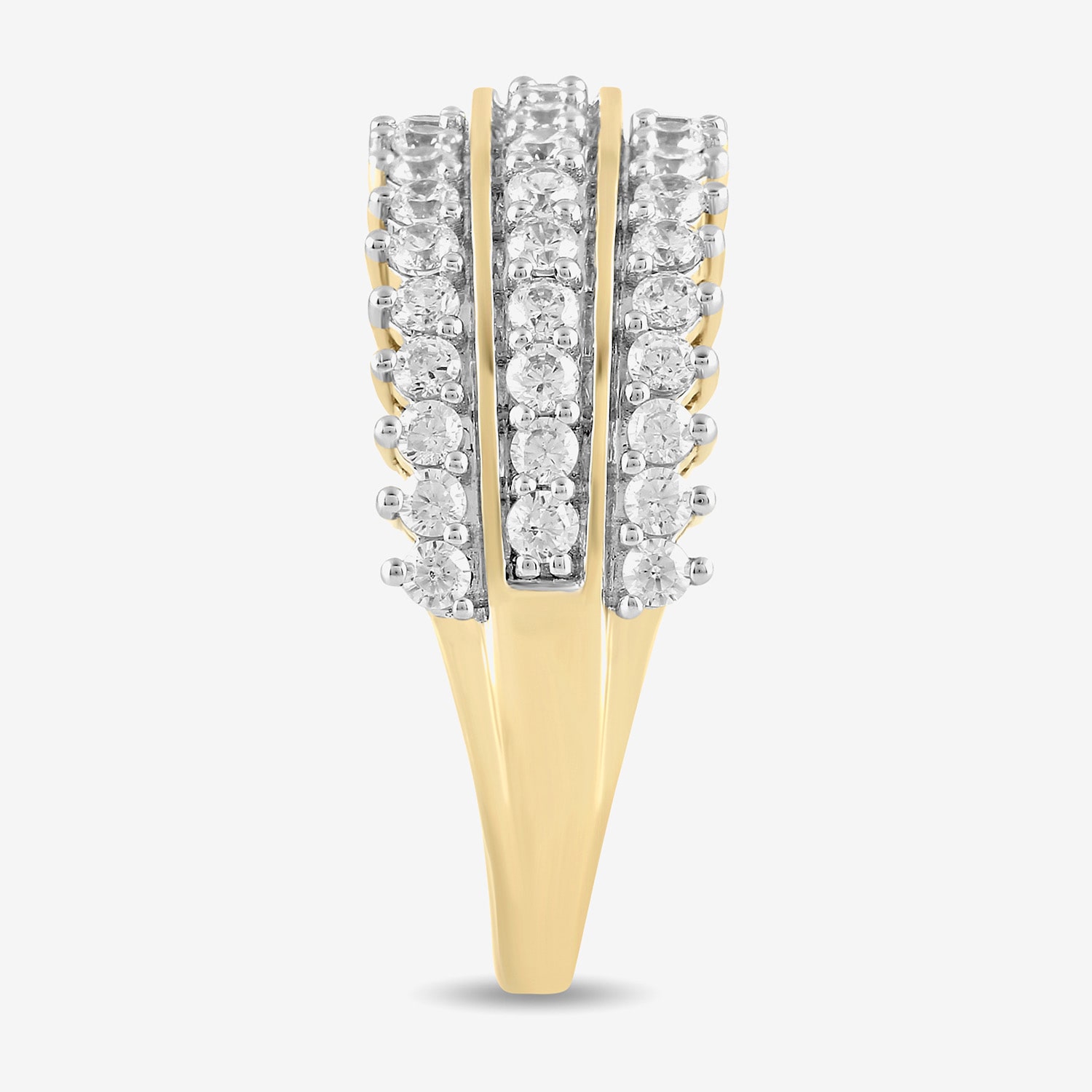 (H / I1-I2) Womens 1 CT. T.W. Lab Grown White Diamond 14K Gold Over Silver Cocktail Ring