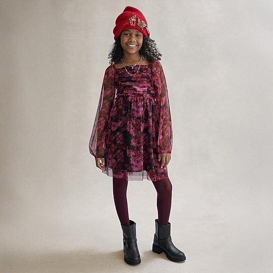 Thereabouts Little & Big Kid Girls Long Sleeve Balloon A-Line Dress
