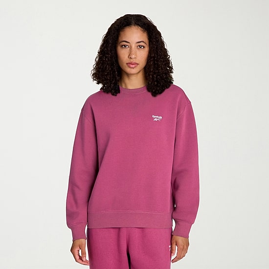 Reebok Womens Crew Neck Long Sleeve Fleece Sweatshirt