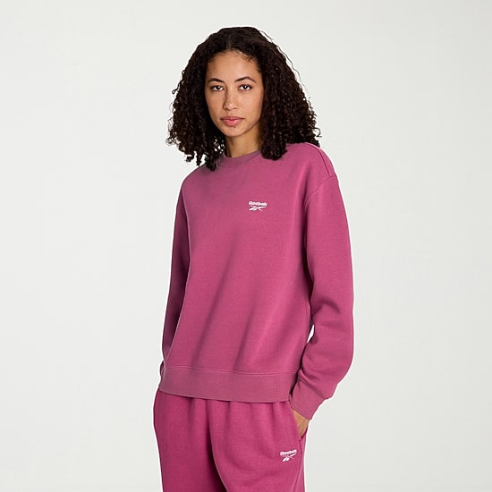 Reebok Womens Crew Neck Long Sleeve Fleece Sweatshirt