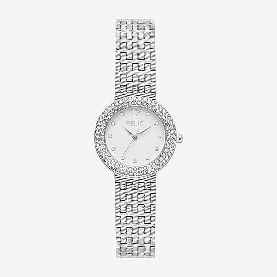 Relic By Fossil Chloi Womens Silver Tone Bracelet Watch Zr37310