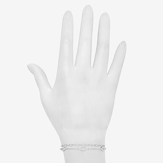 Bijoux Bar Delicates Silver Tone Womens Link Chain Bracelet