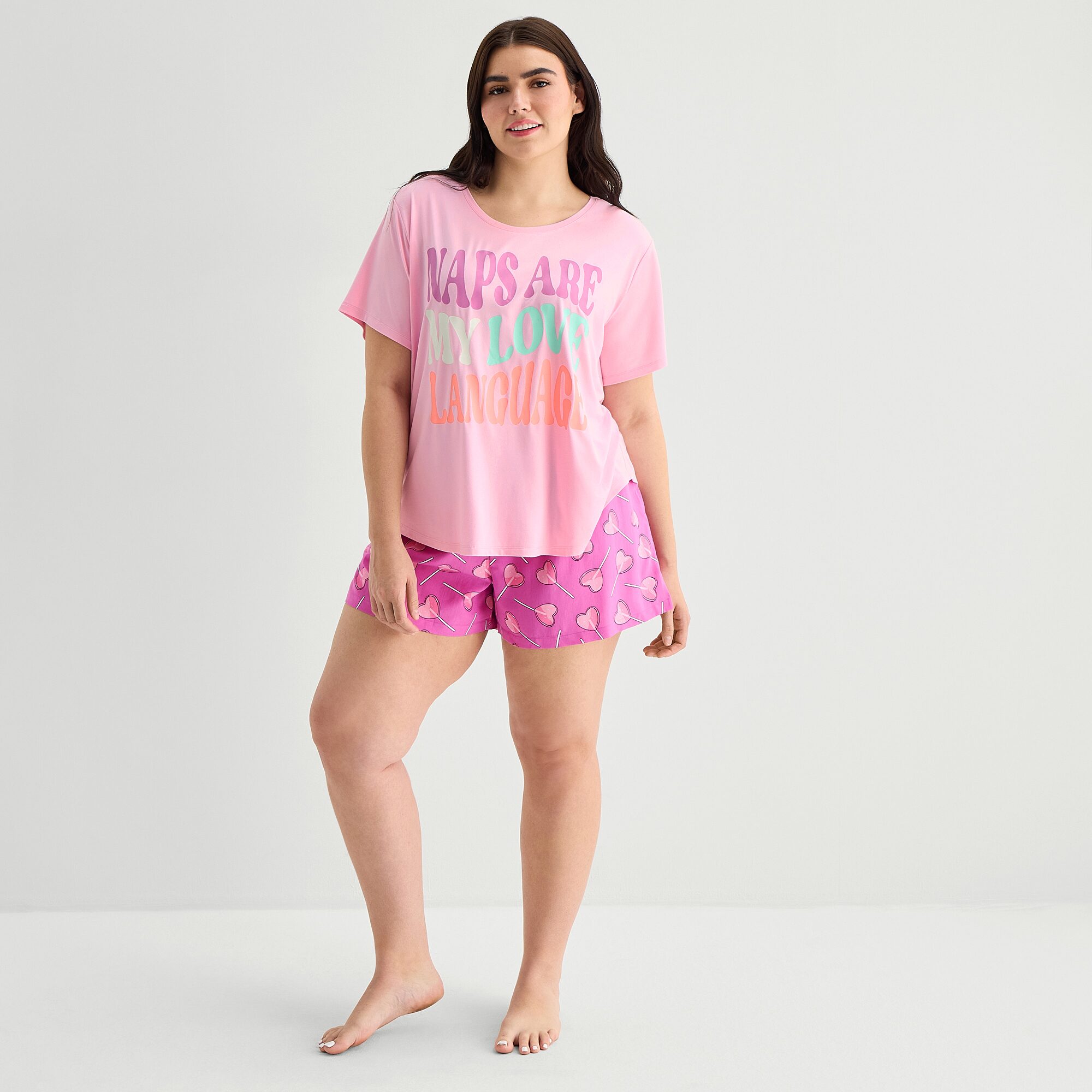 Sleep Chic Womens Crew Neck Short Sleeve Plus Pajama Top