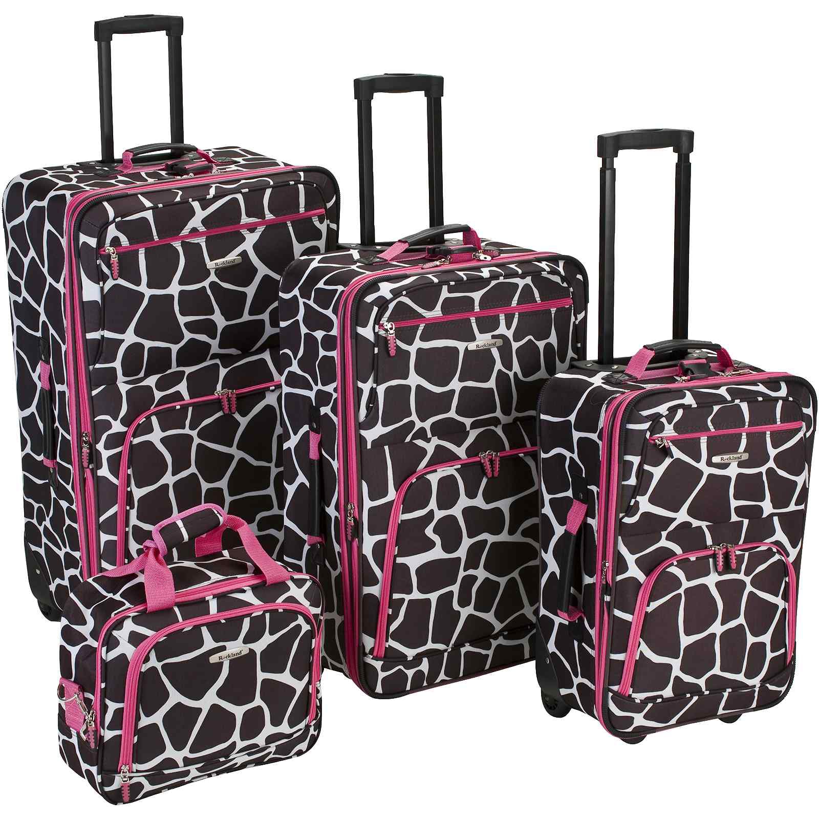 Rockland Fashion Pint Animal Print 4-pc. Softside Luggage Set