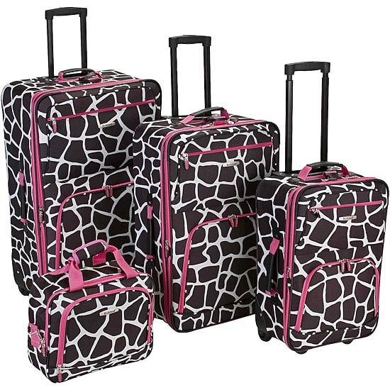 Rockland Fashion Pint Animal Print 4-pc. Softside Luggage Set