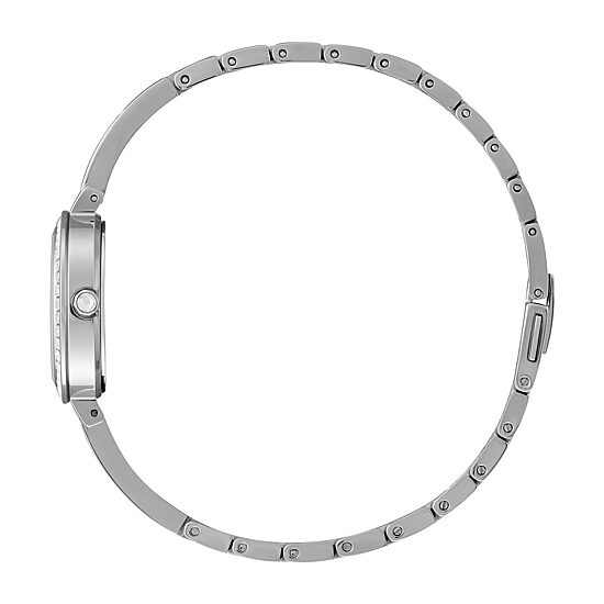 Citizen Eco-Drive Womens Crystal Accent Silver Tone Stainless Steel Bracelet Watch Em0860-51d
