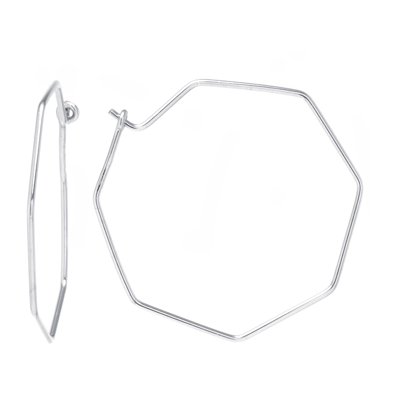Silver Treasures Womens Sterling Silver 40mm Hoop Earrings