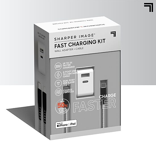 Sharper Image 30W Type C and A with Charging Cable Portable Adapter