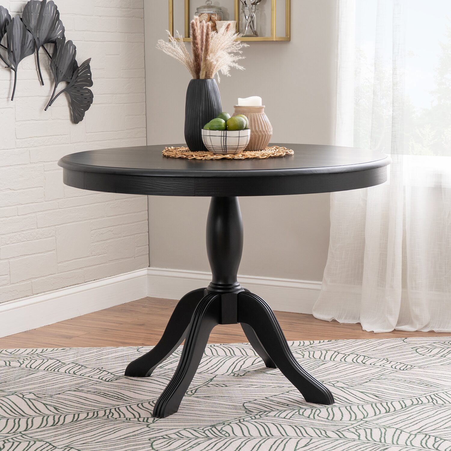 Linon Newbern Round Wood-Top Dining Table