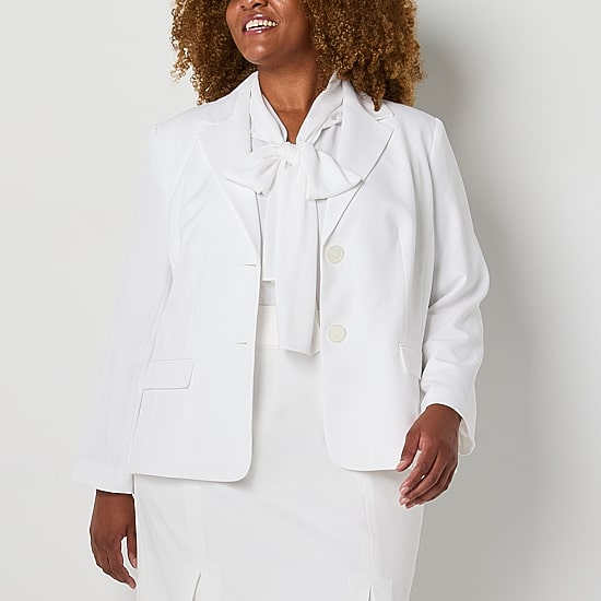 Black Label by Evan-Picone Womens Plus Classic Fit Suit Jacket
