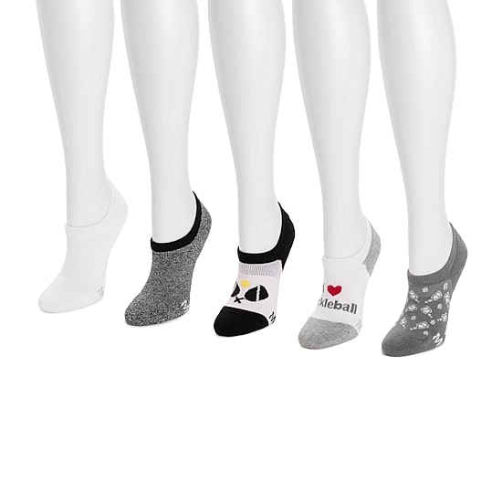 Muk Luks Pickleball Womens Multi-Pack 5 Pair No Show Socks