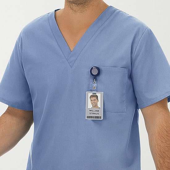 Fundamentals By White Swan 14900 1-Pocket Unisex Adult V Neck Short Sleeve Scrub Top