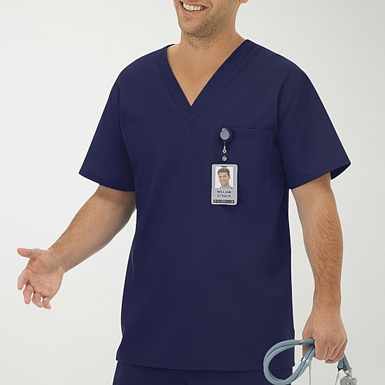 Fundamentals By White Swan 14900 1-Pocket Unisex Adult Big and Tall V Neck Short Sleeve Scrub Top