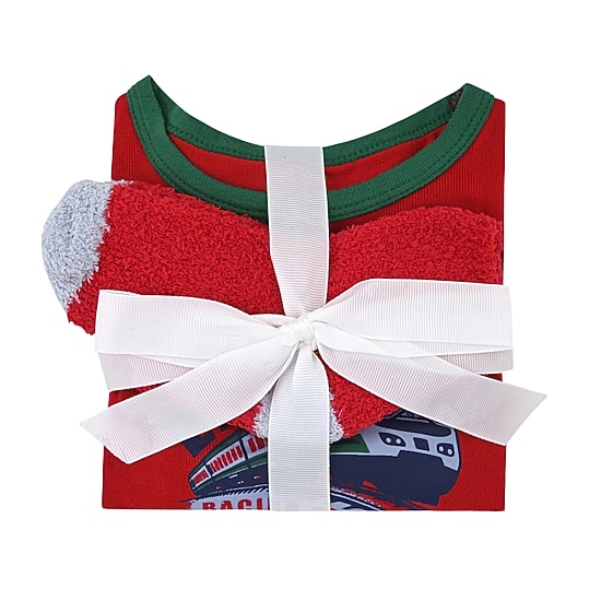 Sleep On It Gift Set Toddler Boys Crew Neck Long Sleeve 3-pc. Pajama Set