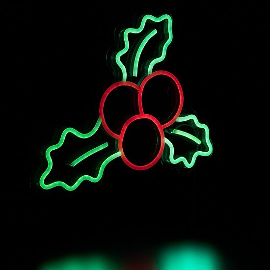 Northlight 12in Led Holly Berries Christmas Window Decor