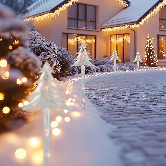 Northlight Lighted Tree Pathway Marker Christmas Yard Art