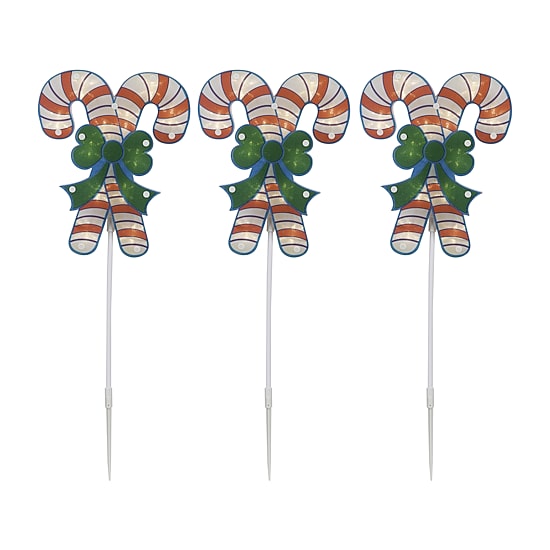 Northlight Lighted Candy Cane Pathway Markers Christmas Yard Art