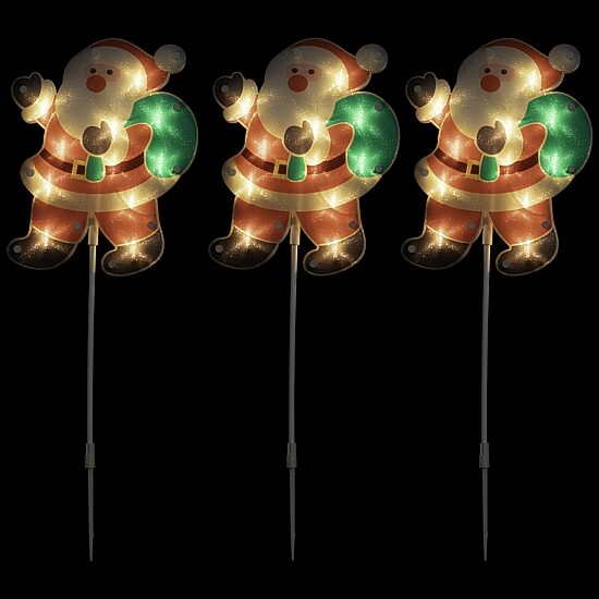 Northlight Lighted Santa Claus Pathway Markers Christmas Yard Art
