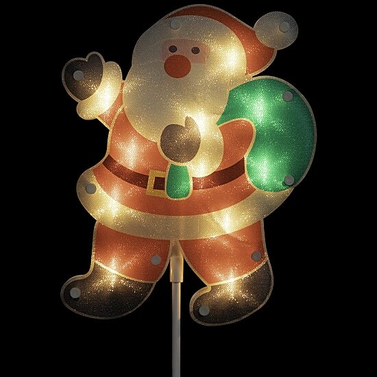 Northlight Lighted Santa Claus Pathway Markers Christmas Yard Art