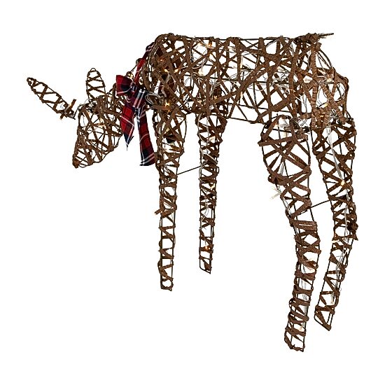 Northlight 35in Led Rattan Reindeer Christmas Yard Art