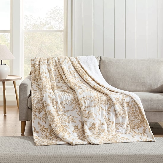 Laura Ashley Bedford Heated Midweight Floral Blanket