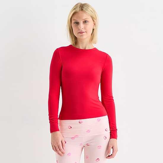 Arizona Body Crew Neck Womens Crew Neck Long Sleeve Juniors Pajama Top