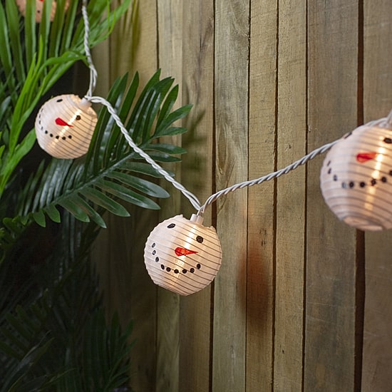 Northlight Snowman Paper Lantern String Lights