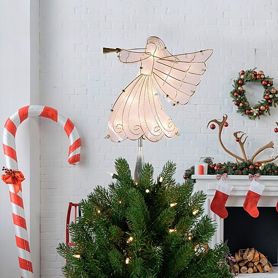 Northlight 10in Angel  Warm White Lights Christmas Tree Topper