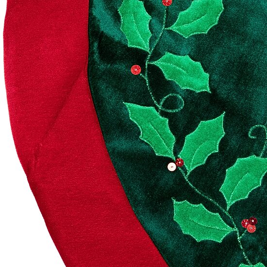 Northlight Dark Green Velveteen Indoor Tree Skirt