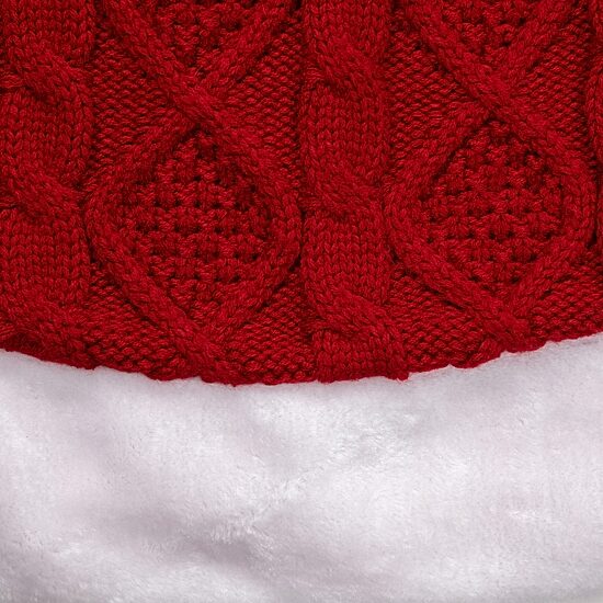 Northlight Cable Knit  With Faux Fur Trim Indoor Tree Skirt